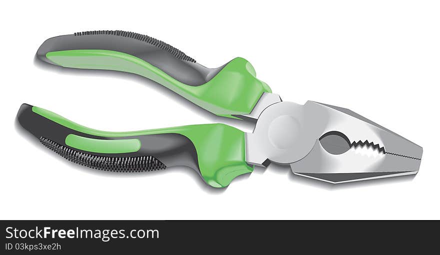 Metal nippers on white background