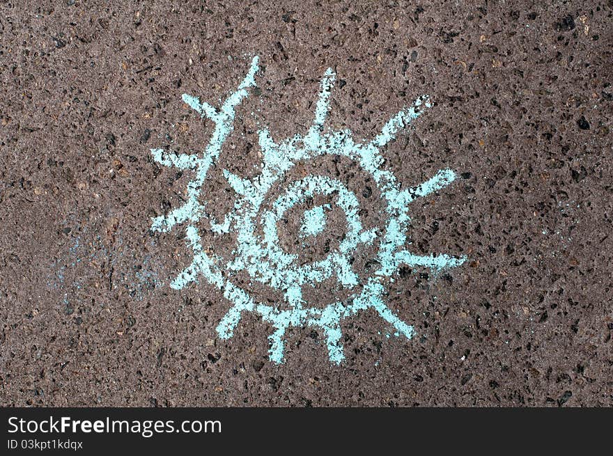 Sun drawing on asphalt / 11