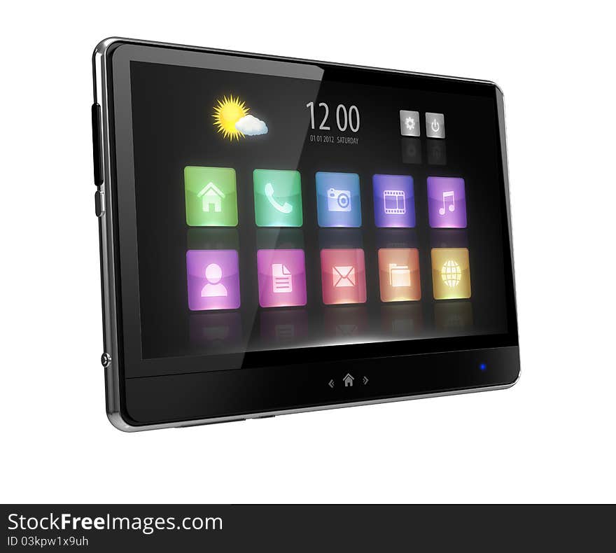 Digital Tablet With Touc  Screen And Icons