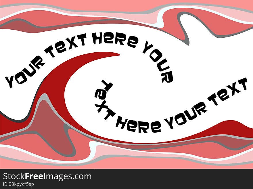 Abstract red twirl waves design with text