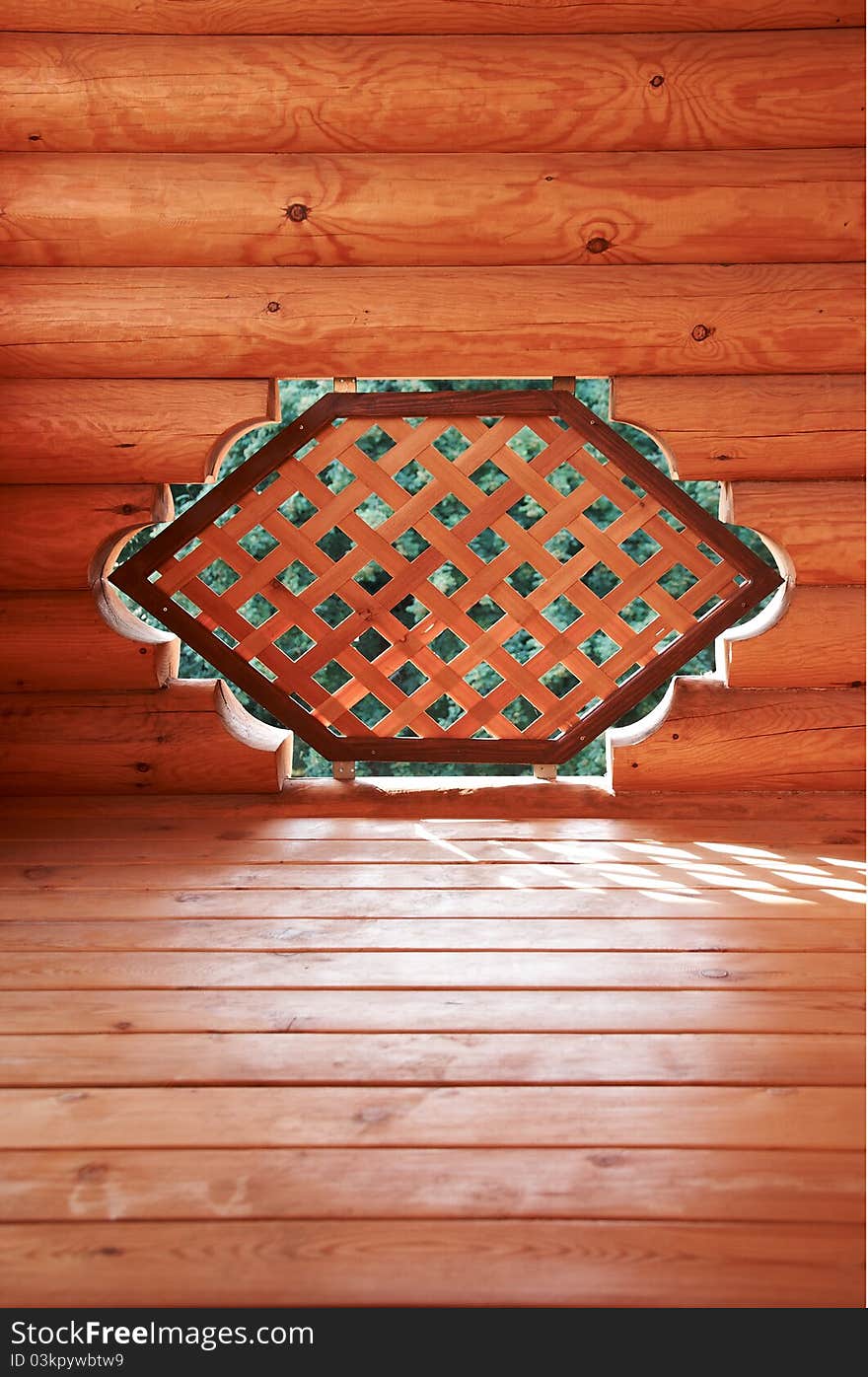 Wooden background with wood wicker element