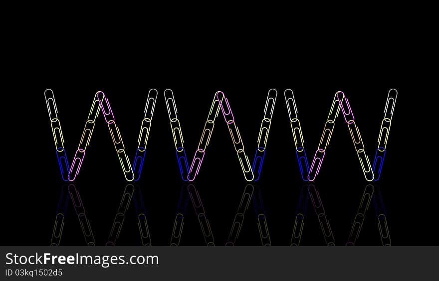 Vector illustration of www paperclip. Vector illustration of www paperclip