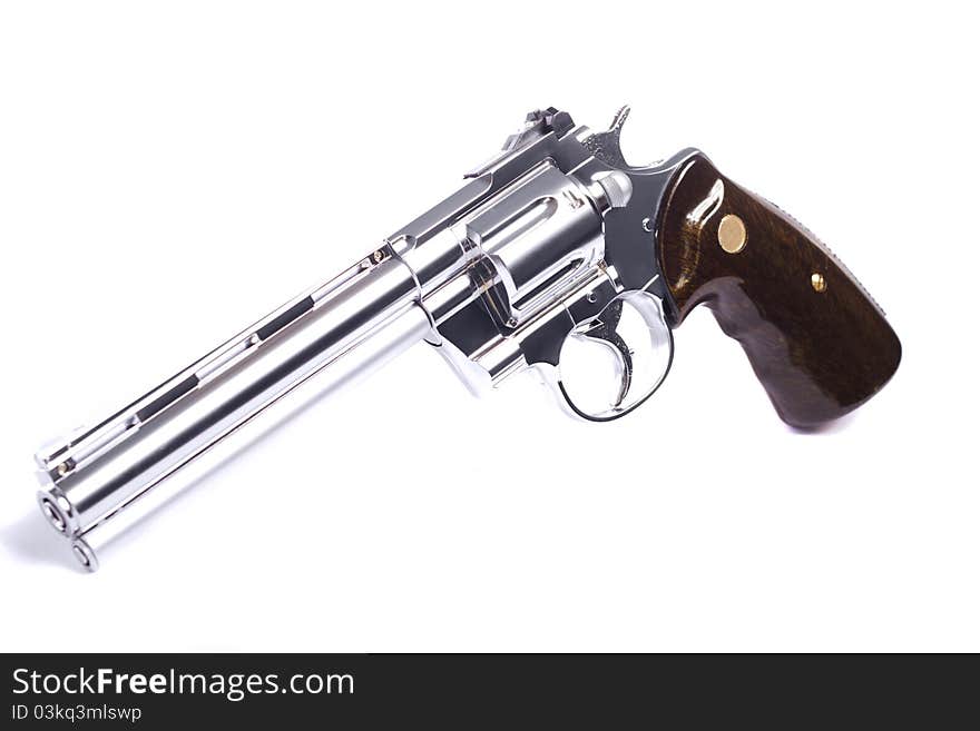 Close up view of a airsoft gun isolated on a white background. Close up view of a airsoft gun isolated on a white background.