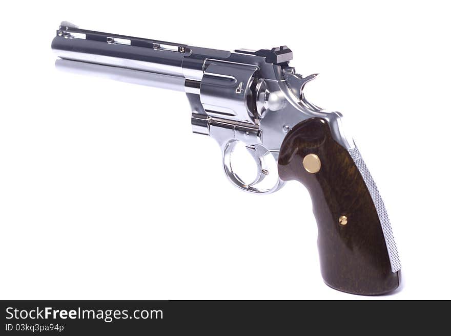 Close up view of a airsoft gun isolated on a white background. Close up view of a airsoft gun isolated on a white background.