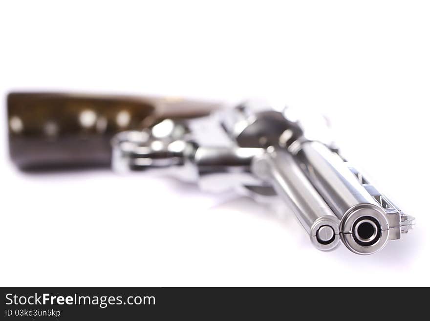 Close up view of a airsoft gun isolated on a white background. Close up view of a airsoft gun isolated on a white background.