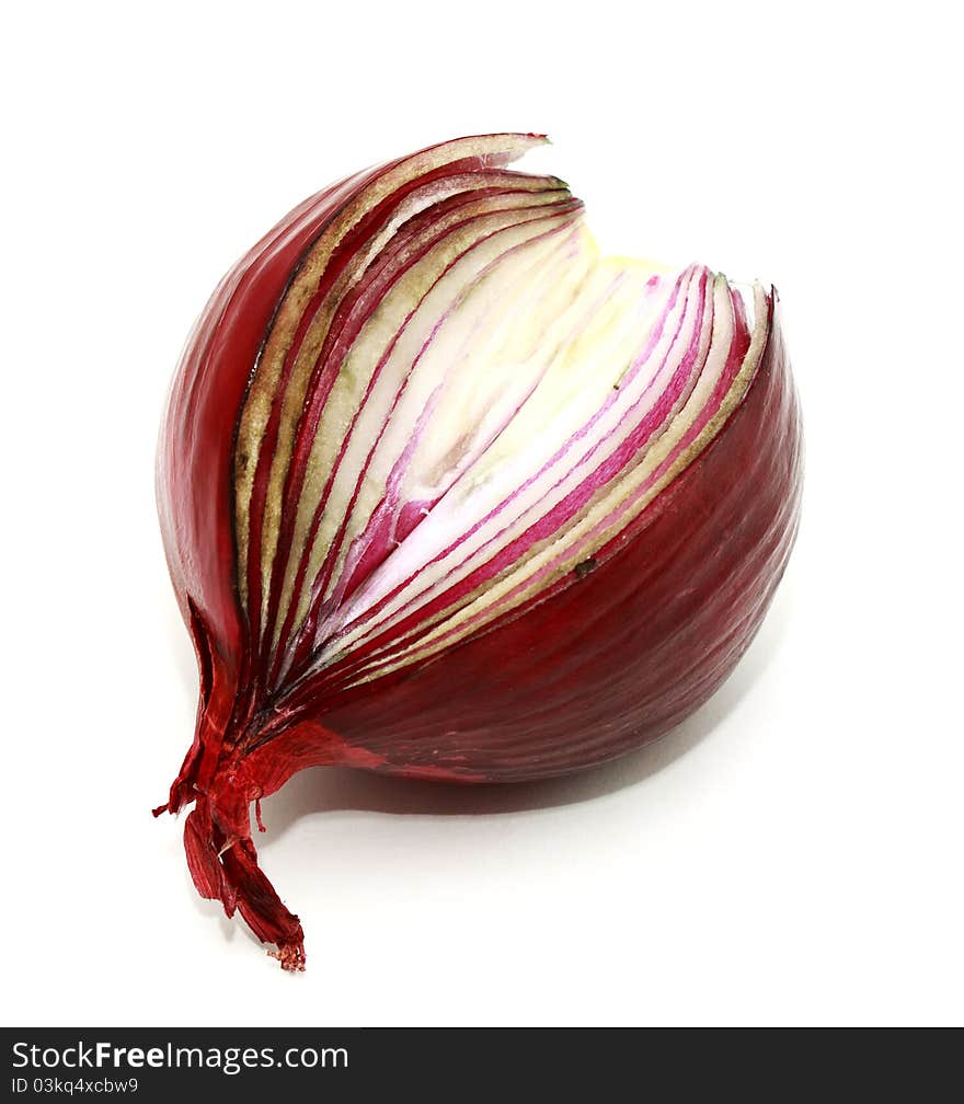 Red onion isolated on white