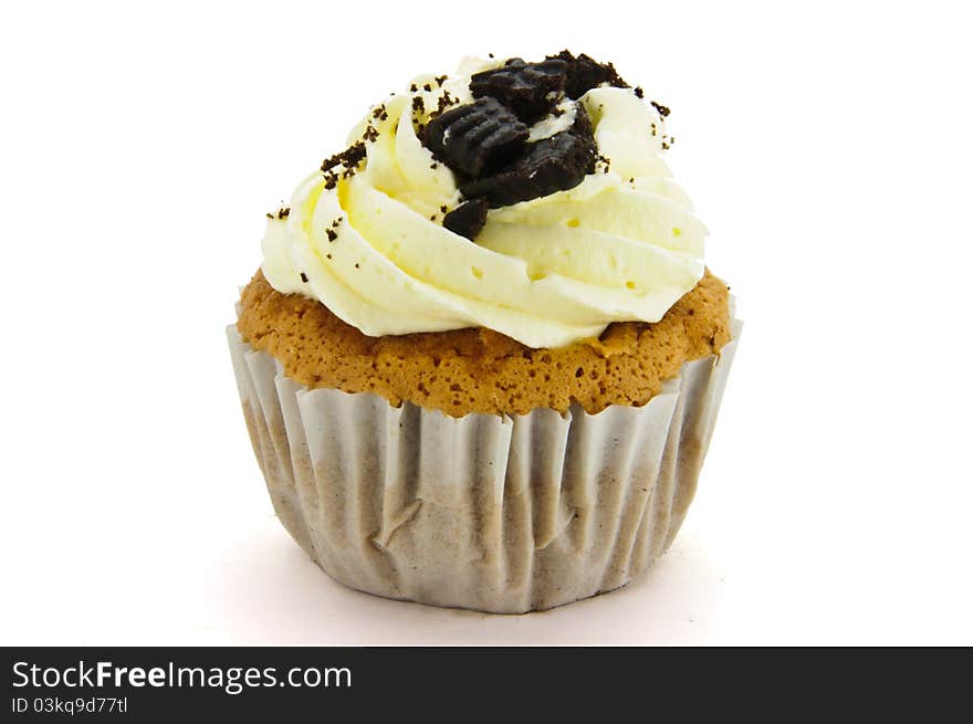 Cupcake is on white background