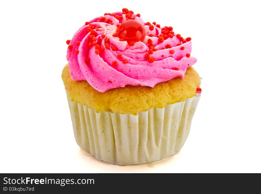 Cupcake is on white background