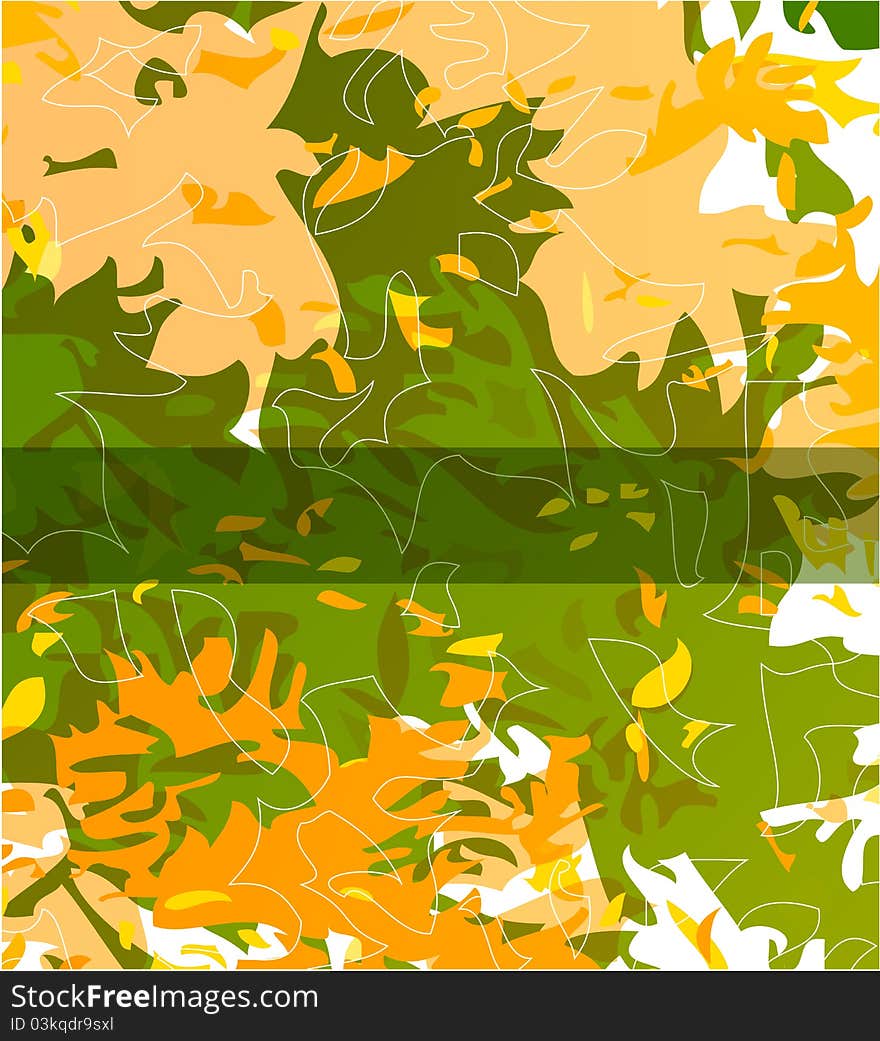 Vector Autumn Leaves Abstract Background