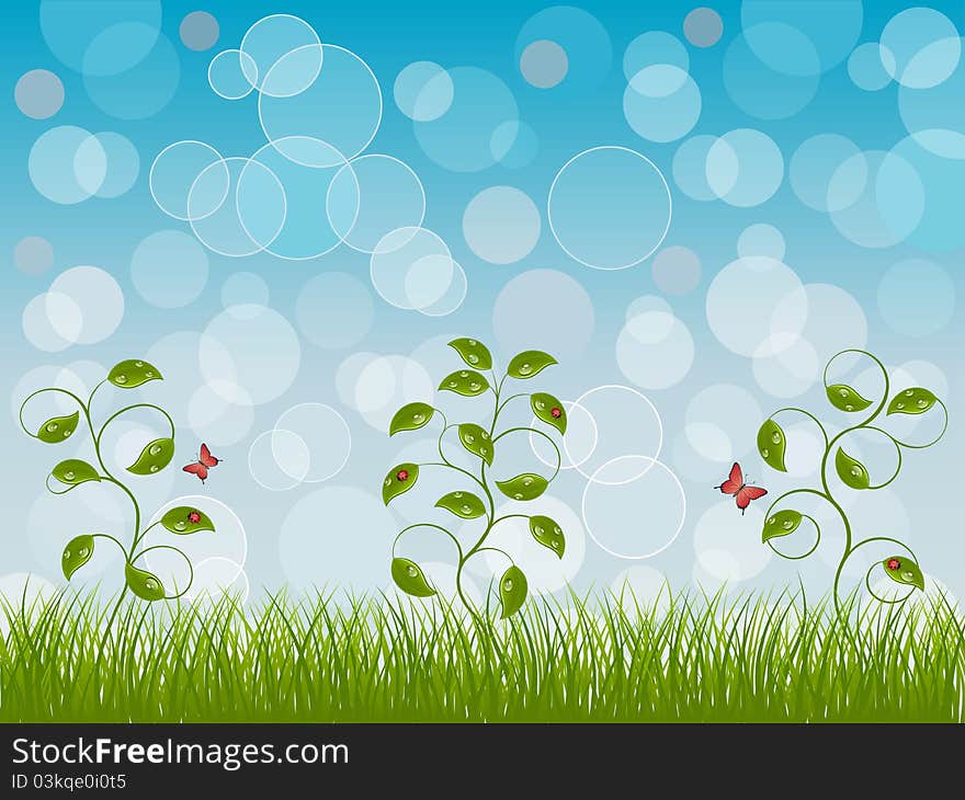 Abstract floral background. Vector illustration.