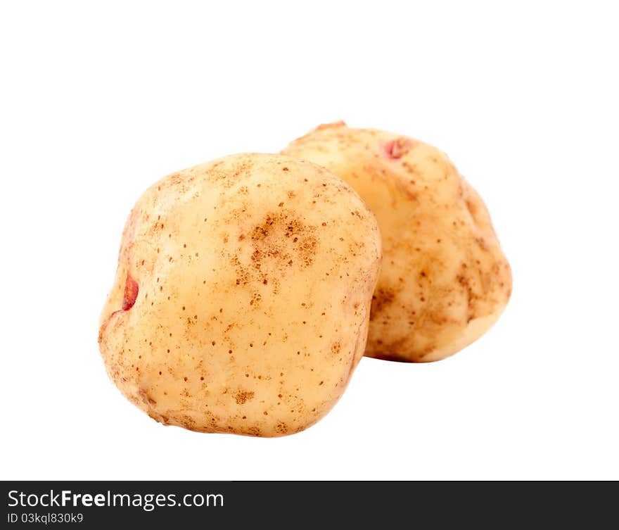 Potatoes on a white background