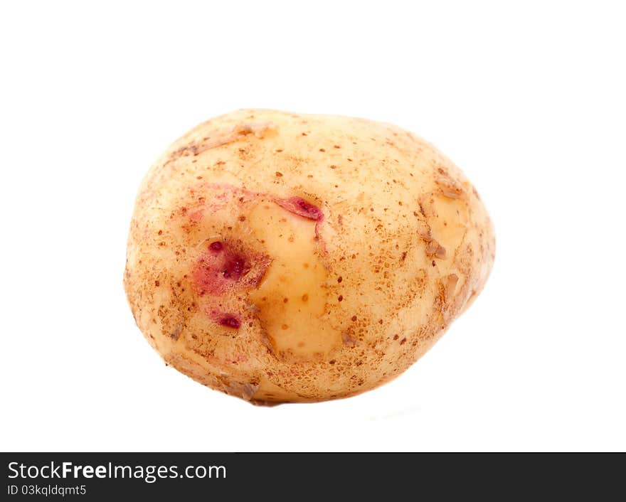 Potatoes on a white background