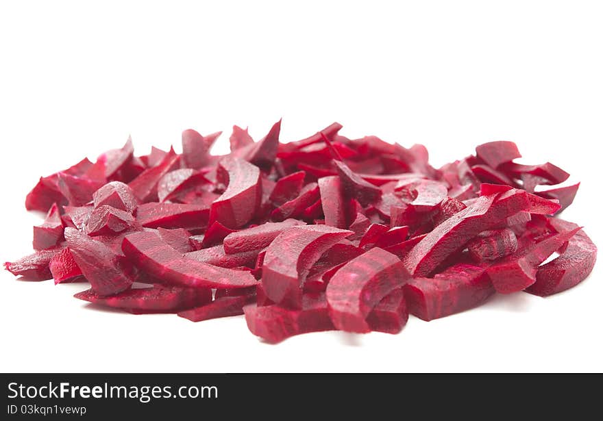 Red beet on white background