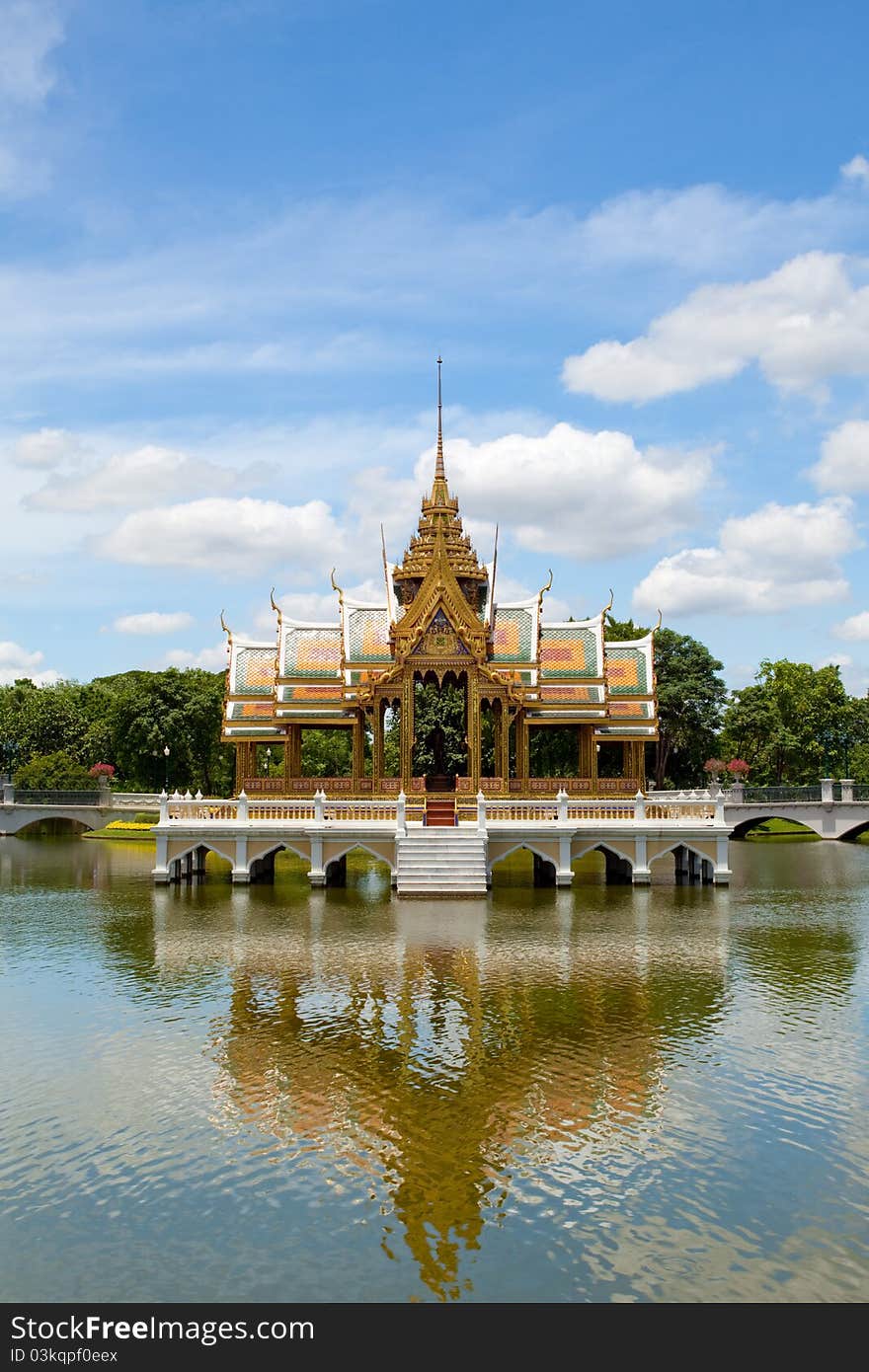 Pang-Pa-In Palace with blue sky in Thailand