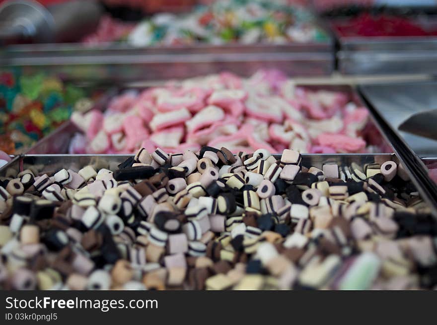 Mountain of mixed sweets from local fair. Mountain of mixed sweets from local fair