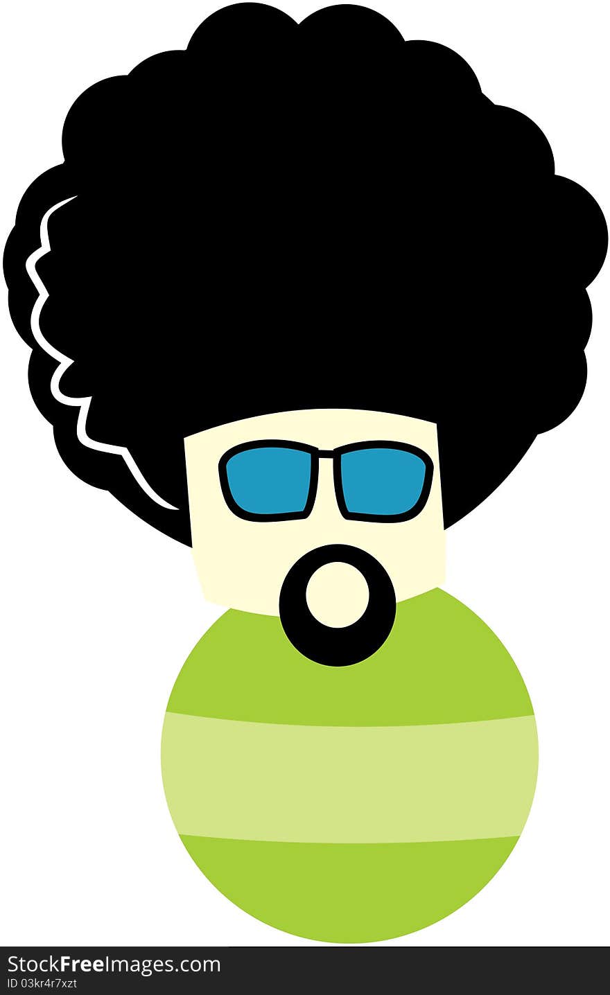 An afro character, ekspresion and fun