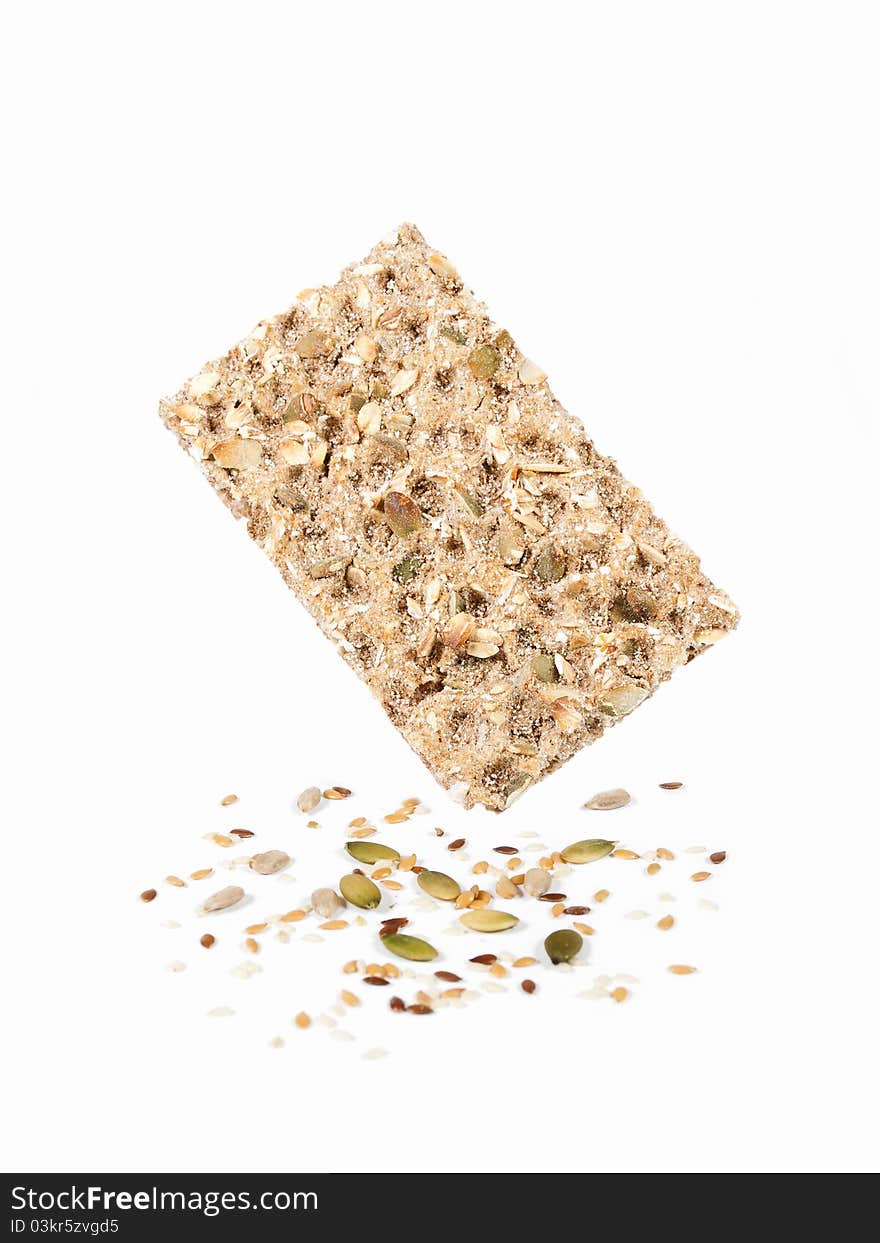 Wholegrain rye crispbread with pumpkin seeds and oats