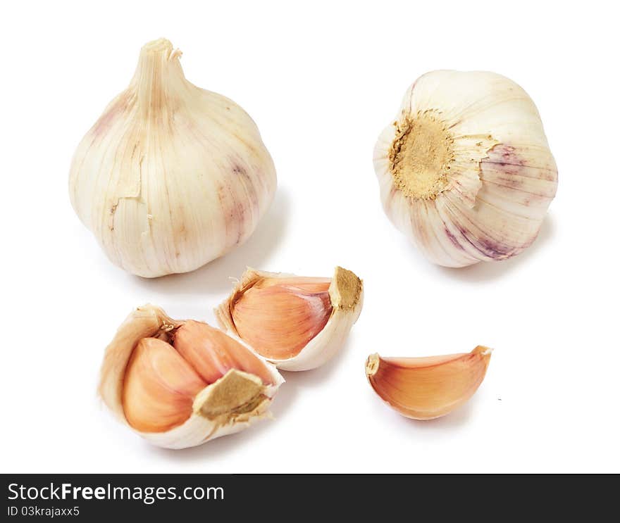 Garlic isolated on white background