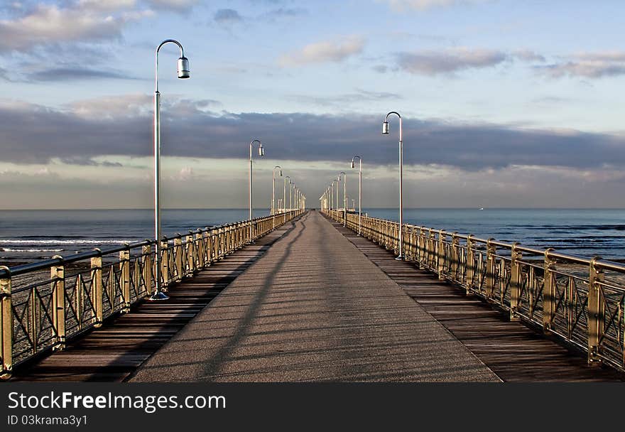 This pier is situated on the tuscany coast. More accurately on the versilia coast. This pier is situated on the tuscany coast. More accurately on the versilia coast.