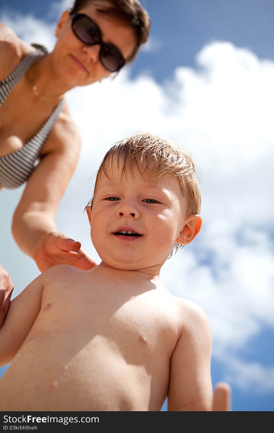 Close-up portrait of an adorable toddler