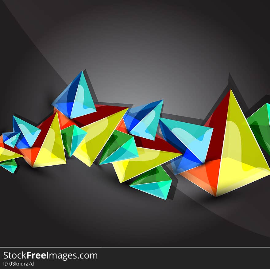 Glass Transparent Pyramid Background