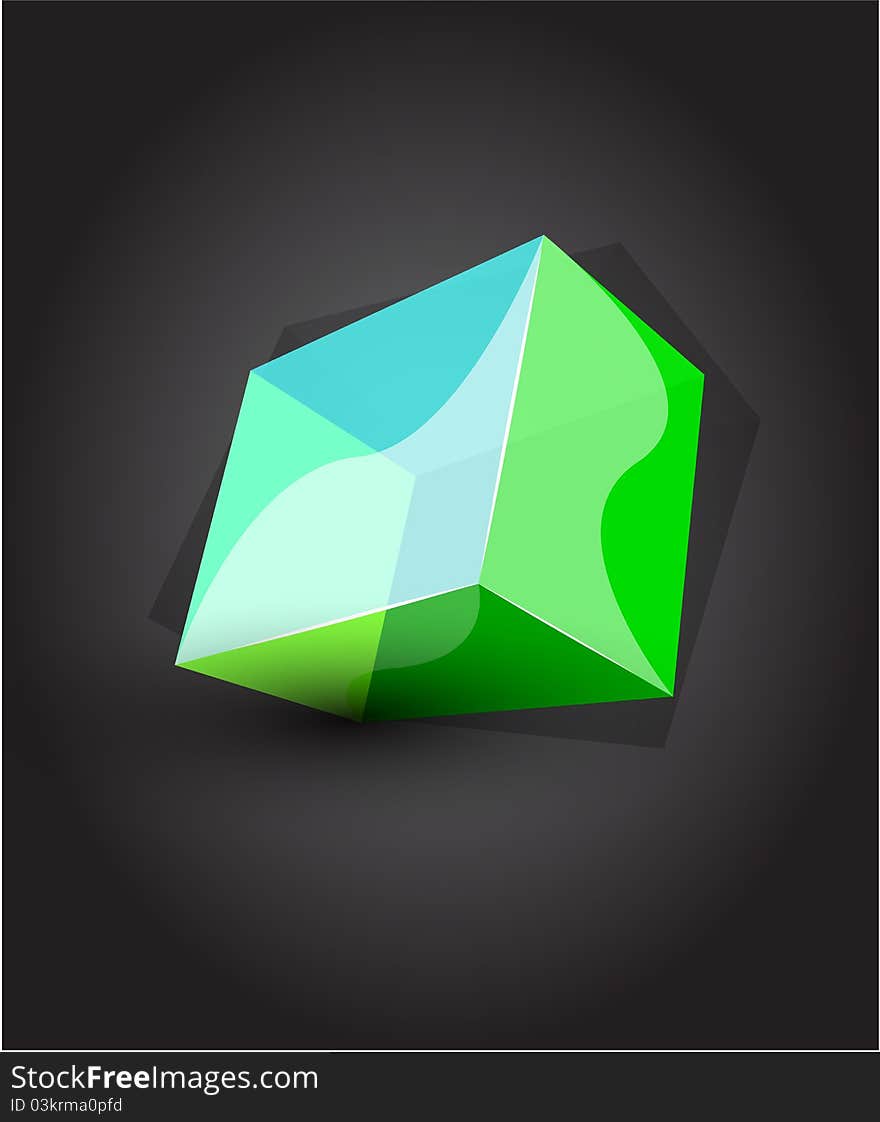 Vector Shiny Transparent Glass Cube Background