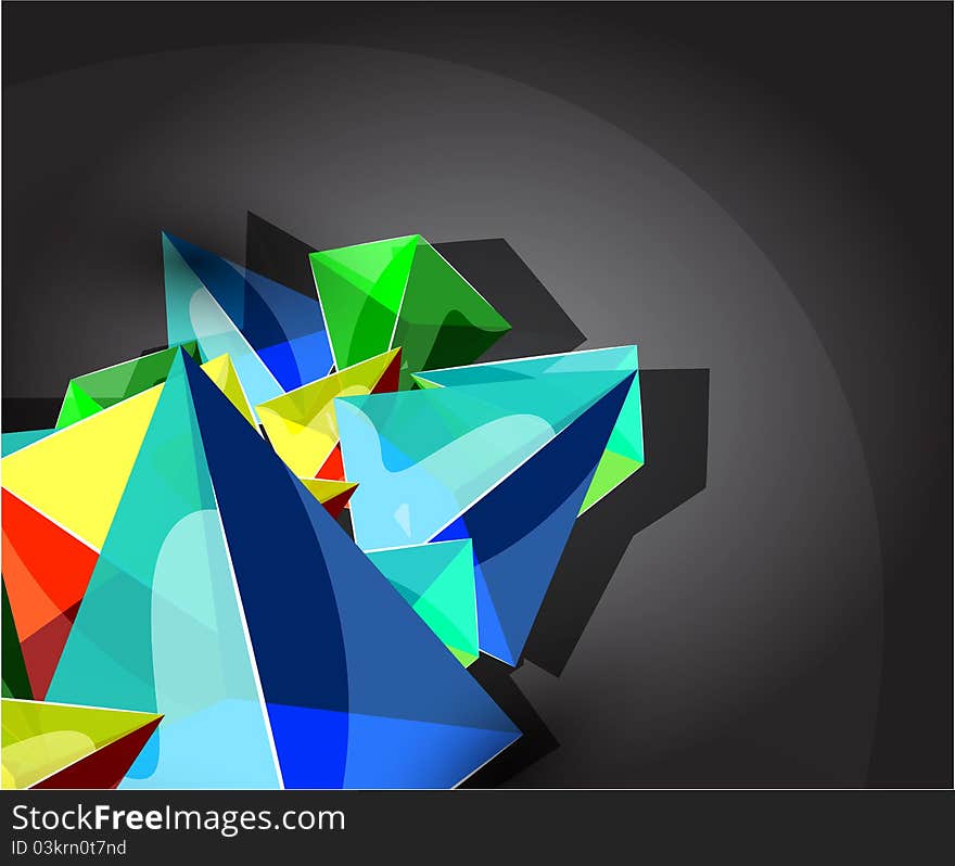 Glass transparent pyramid background