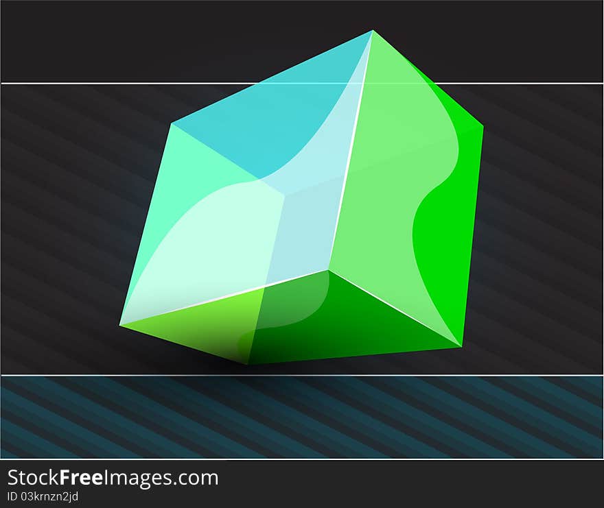 Vector Shiny Transparent Glass Cube Background