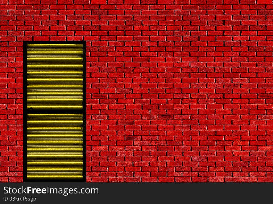 Red wall yellow door