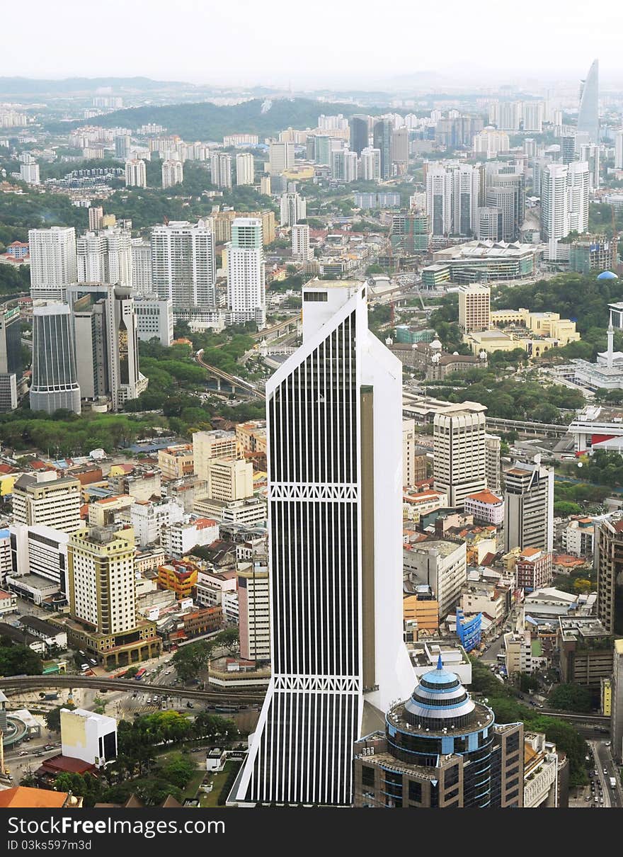 Aerial view of Kuala Lumpur from Kuala Lumpur Tower