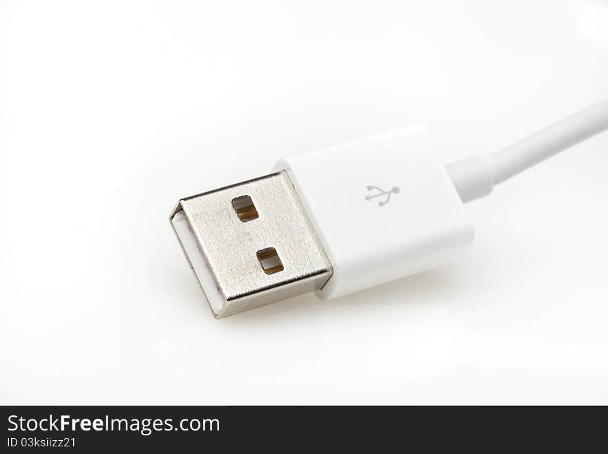 A white USB cable