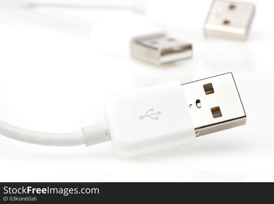 A white USB cable