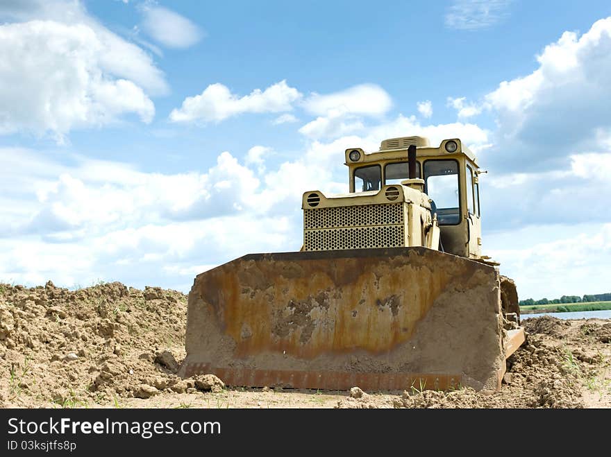 Digger, Heavy Duty construction equipment parked at work site