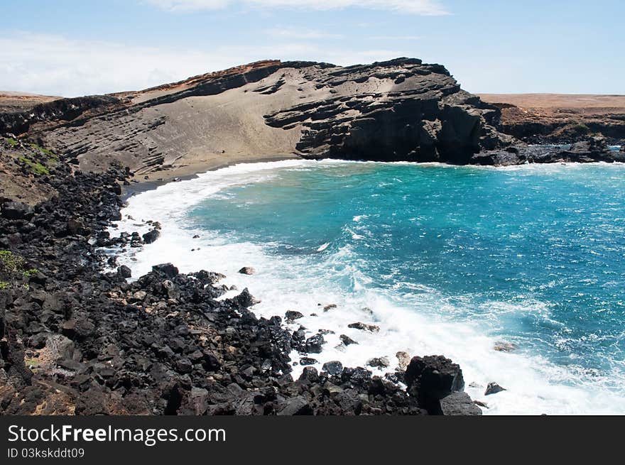 Green sand beach