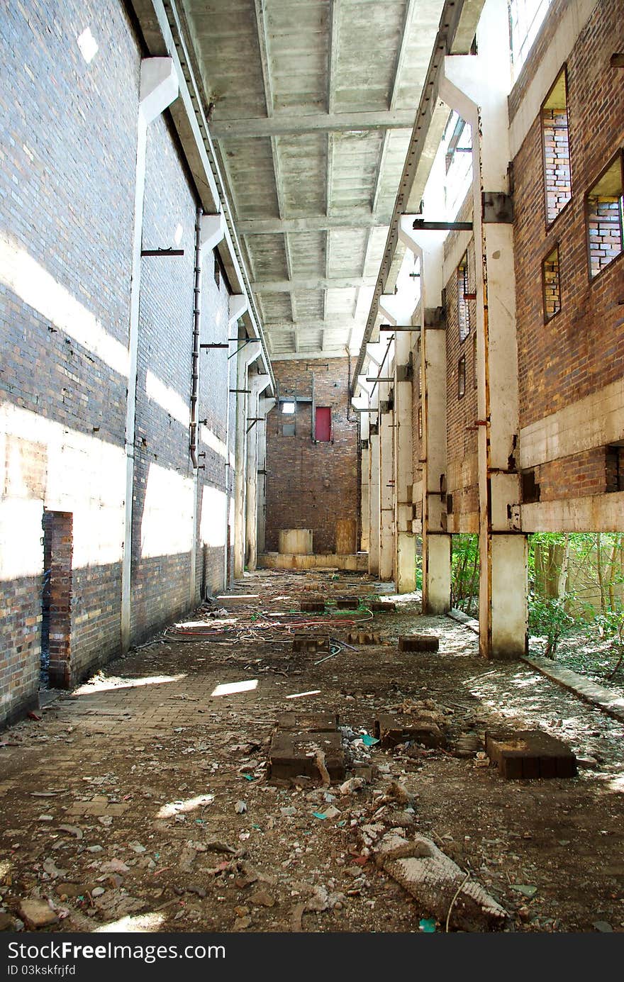 Ruins of a very heavily polluted industrial site, place was known as one of the most polluted towns in Europe. Ruins of a very heavily polluted industrial site, place was known as one of the most polluted towns in Europe