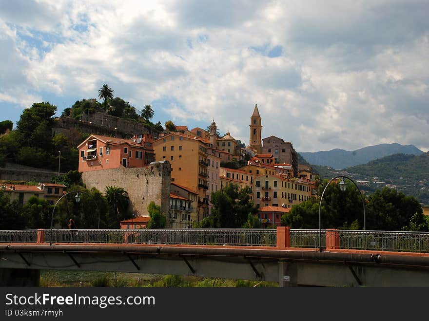 Houses on a hill, Menton - french riviera