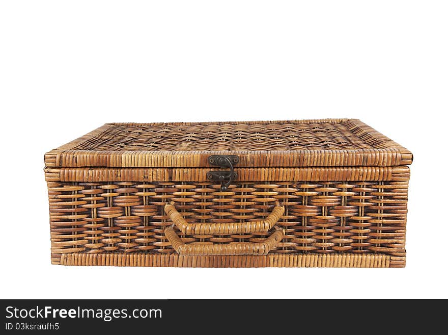 Rattan weave suitcase