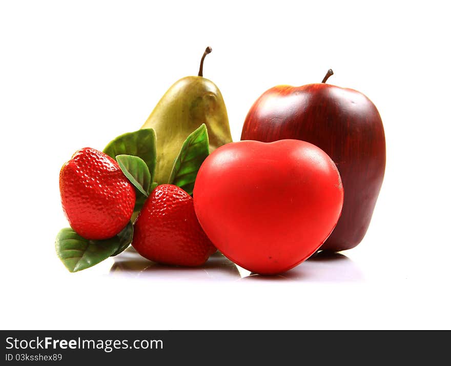 Concept image showing good health with fruits. Concept image showing good health with fruits.