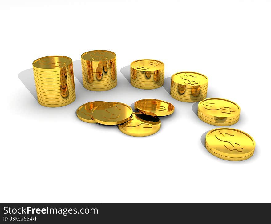 Set of gold coins