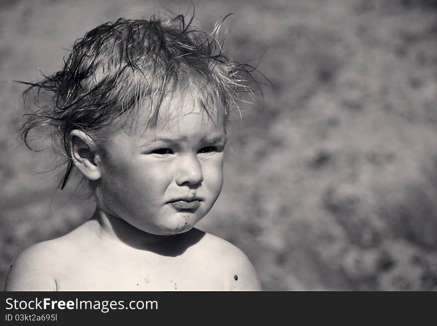 Close-up of cute beautiful small looking baby. Close-up of cute beautiful small looking baby