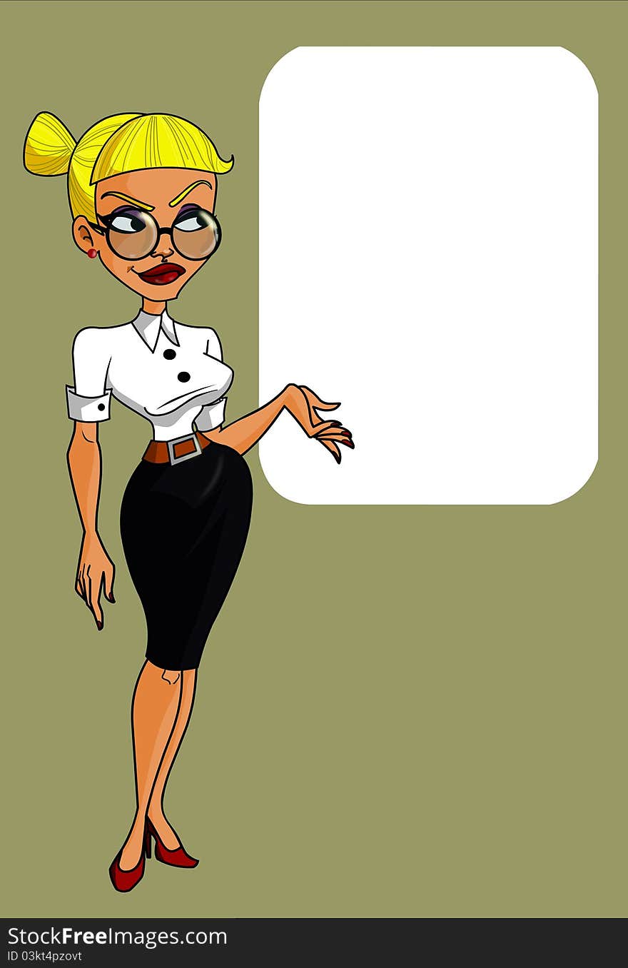 Illustration sexy business woman