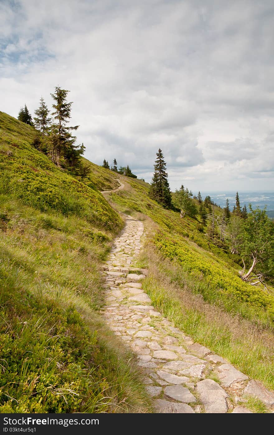 Climbing a winding road in the valley. Climbing a winding road in the valley