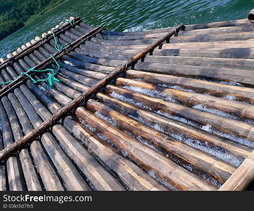 Bamboo Rafts on the lake