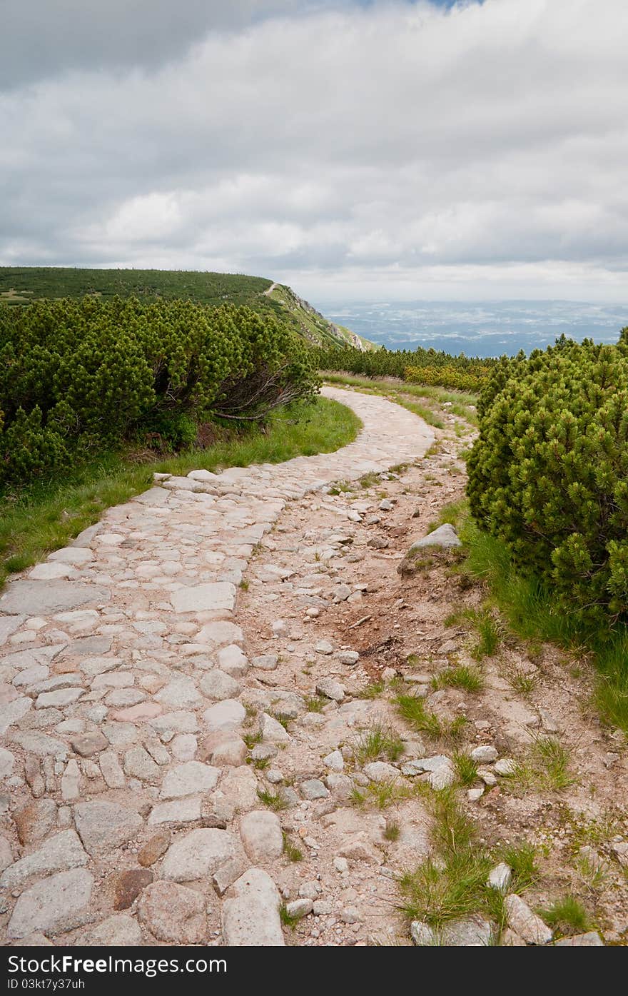 Climbing a winding road in the valley. Climbing a winding road in the valley