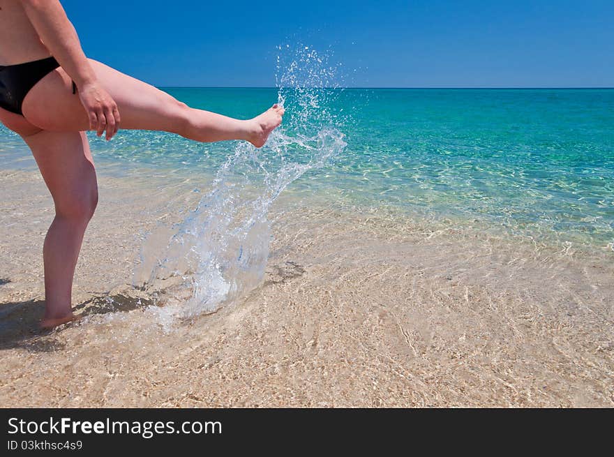 Splashing in the sea Sardinia