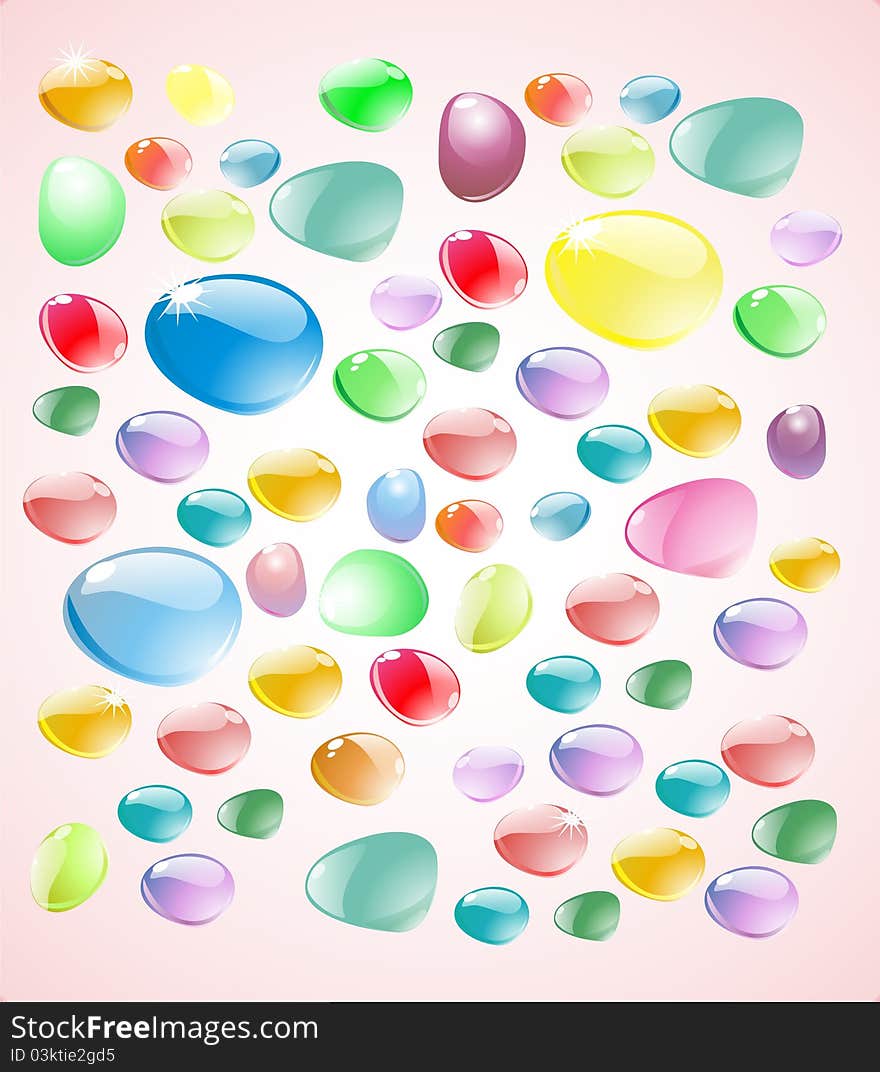 Seamless background colored stones on a pink background