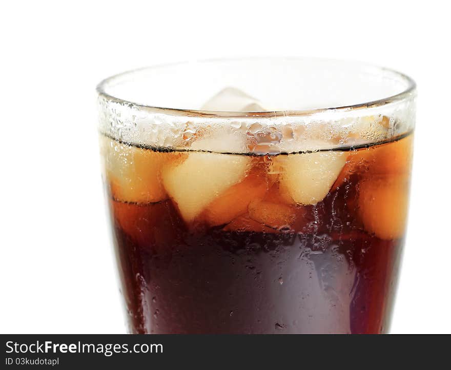 Glass of Cola on white background