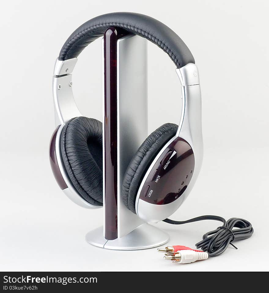 Portable entertainment audio player with headphone set happiness from listening songs