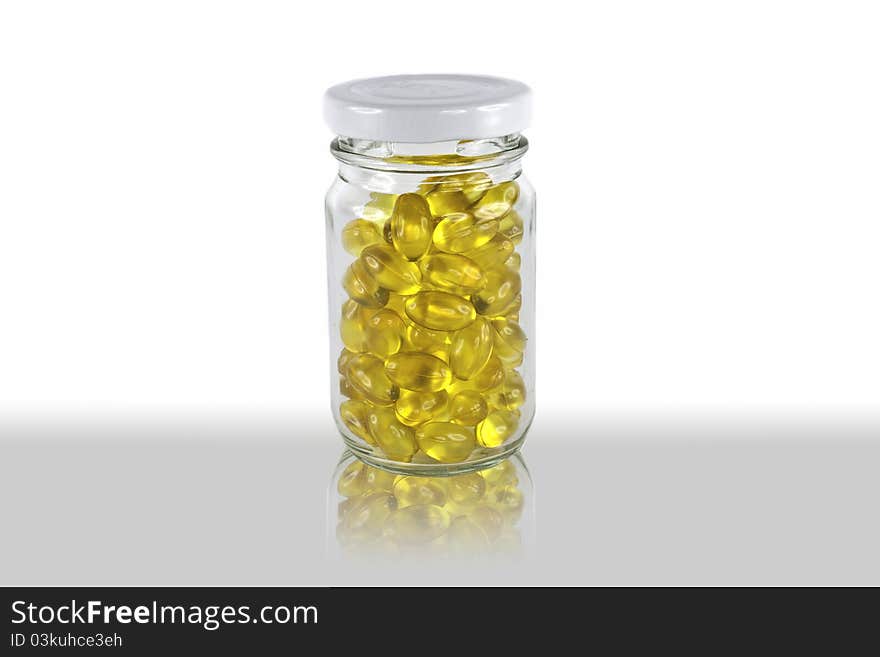 Fish Oil In Glass Bottle