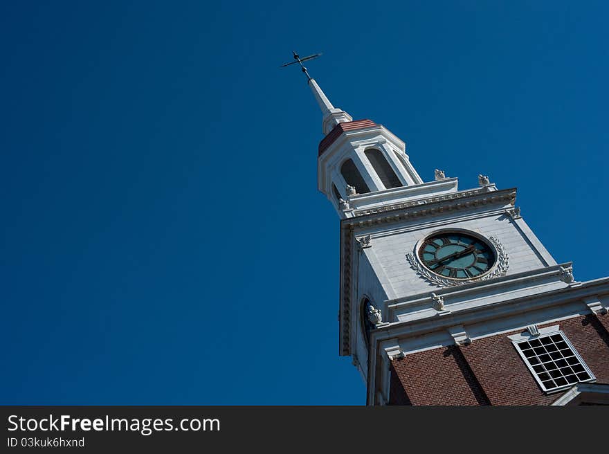 Photograph of the top of a courthouse. Photograph of the top of a courthouse.